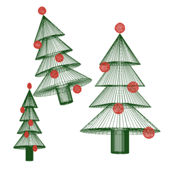 Wireframe Christmas Tree Forrest